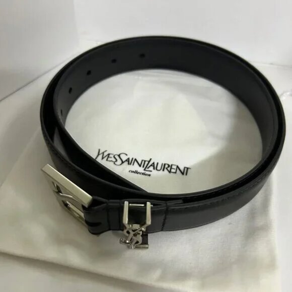 Saint Laurent YSL Black Leather Belt main image 5